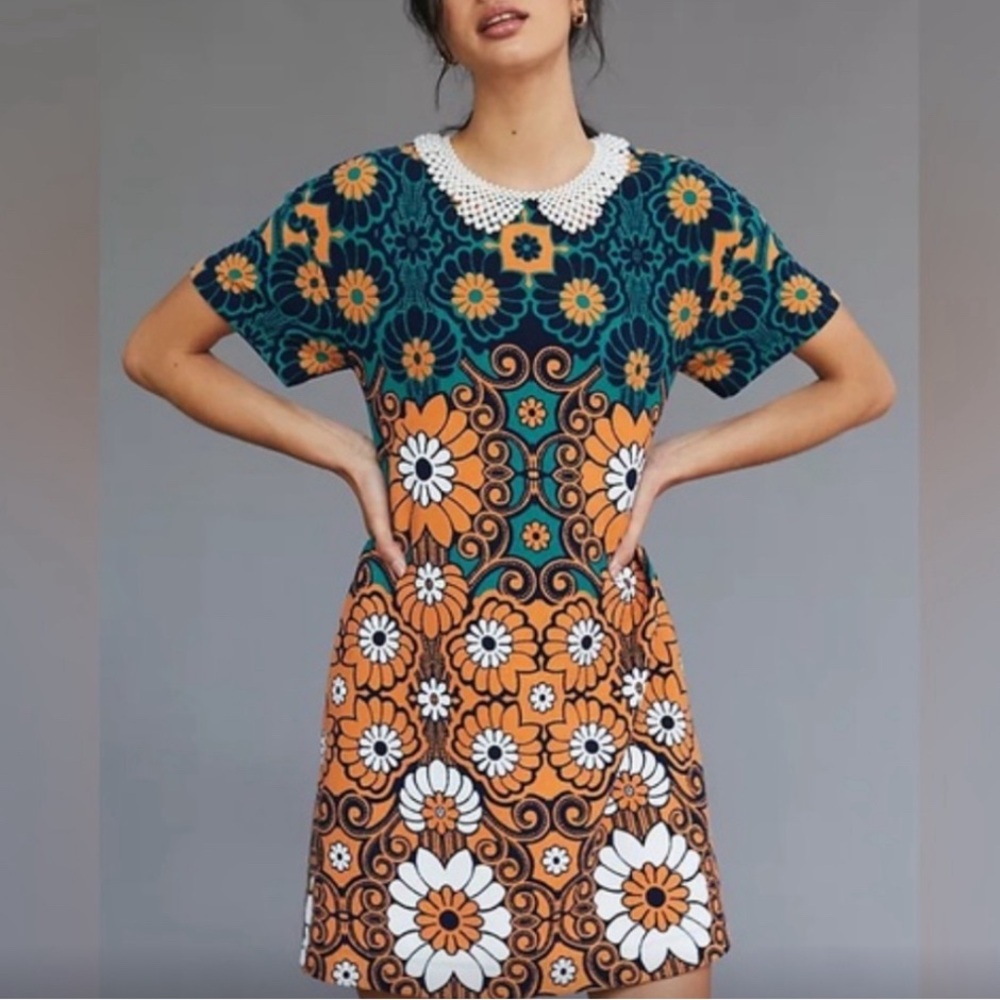NWT Anthropologie Maeve Floral Shift Mini Dress